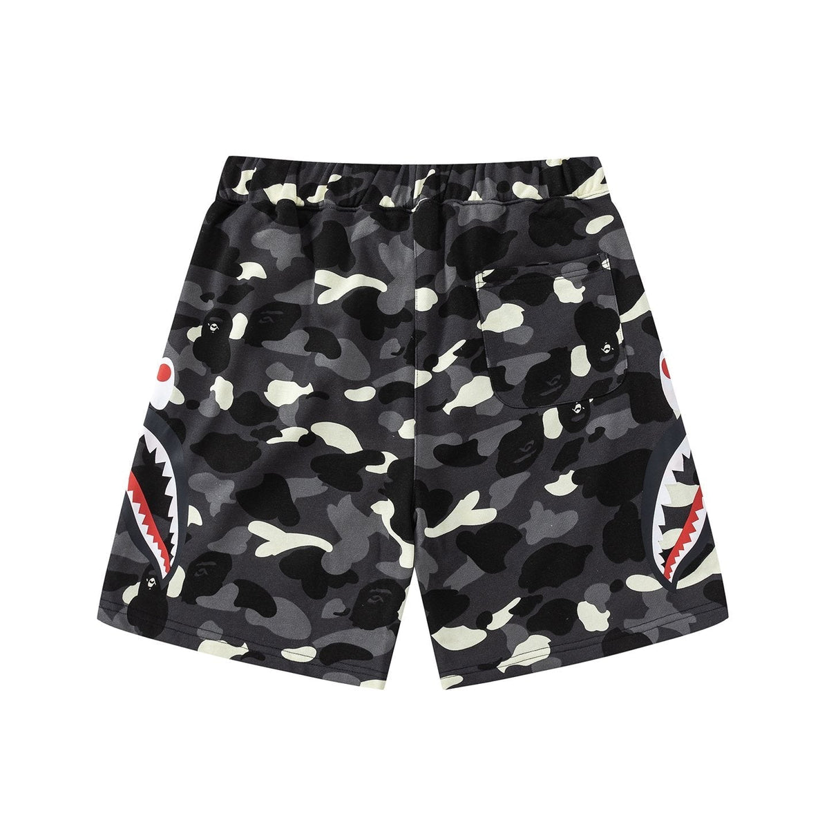 BAPE Shark Mouth Camouflage Shorts — front