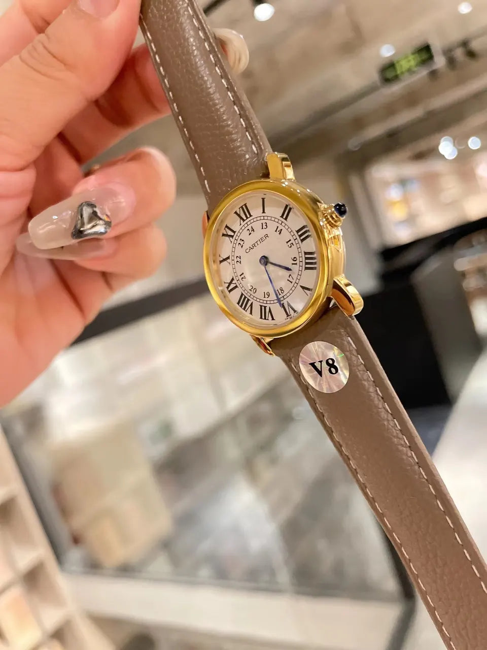 Cartier Gold Diamond Ladies Watch - Hình 8