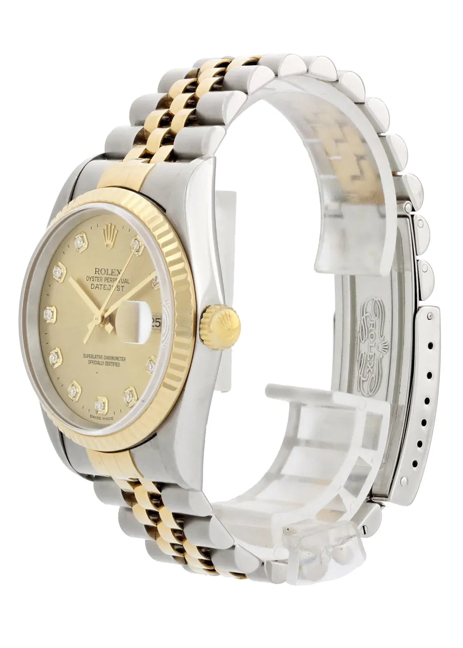 datejust two Rolex Gold Diamond Dial - Hình 2