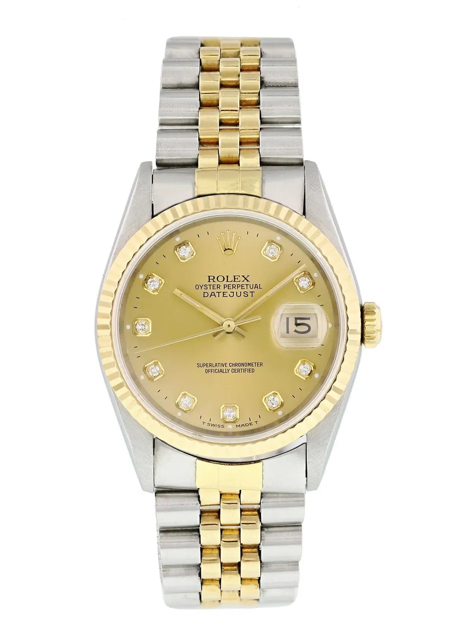 Rolex Gold Diamond Champagne datejust two