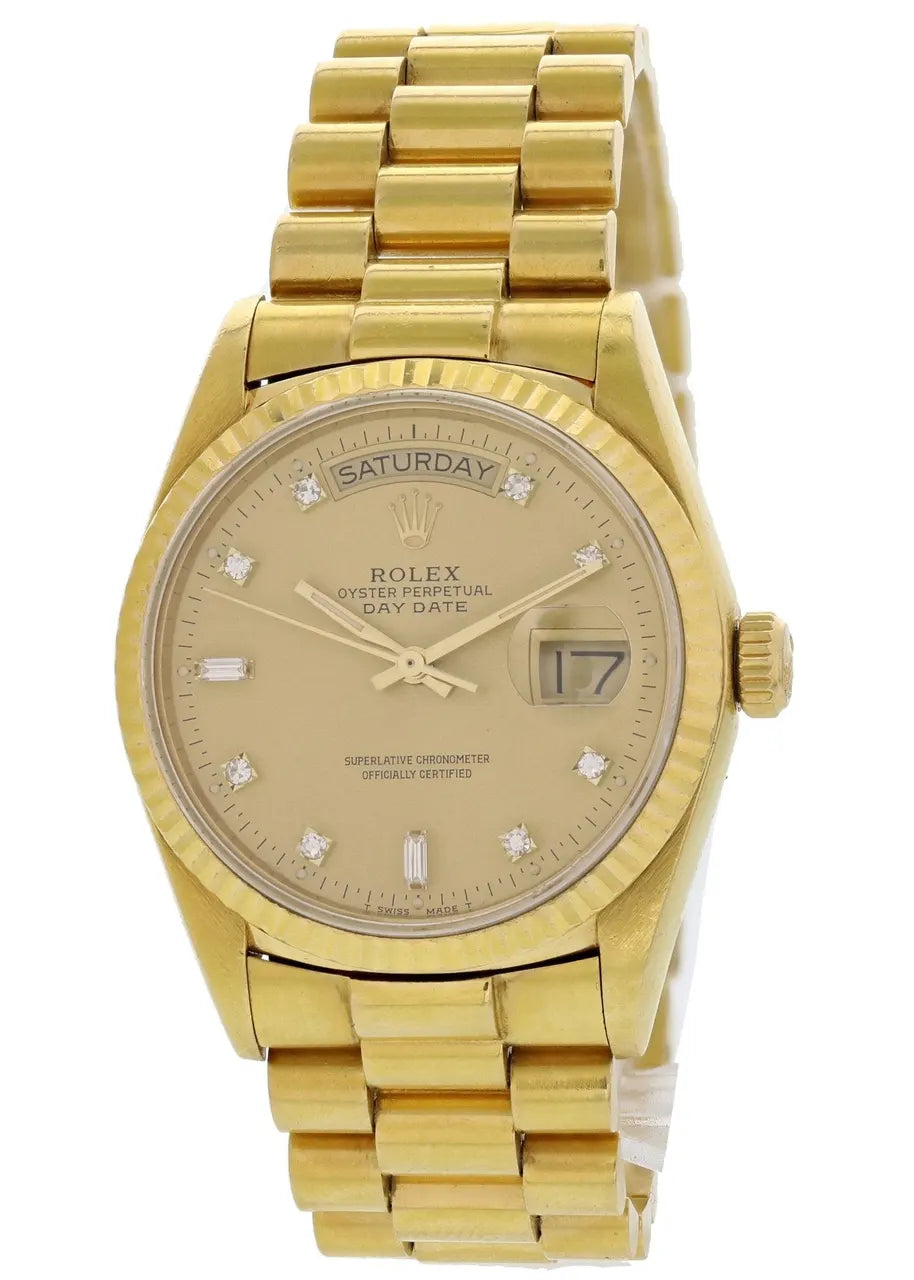 Rolex Gold Diamond Champagne day date - Hình 2
