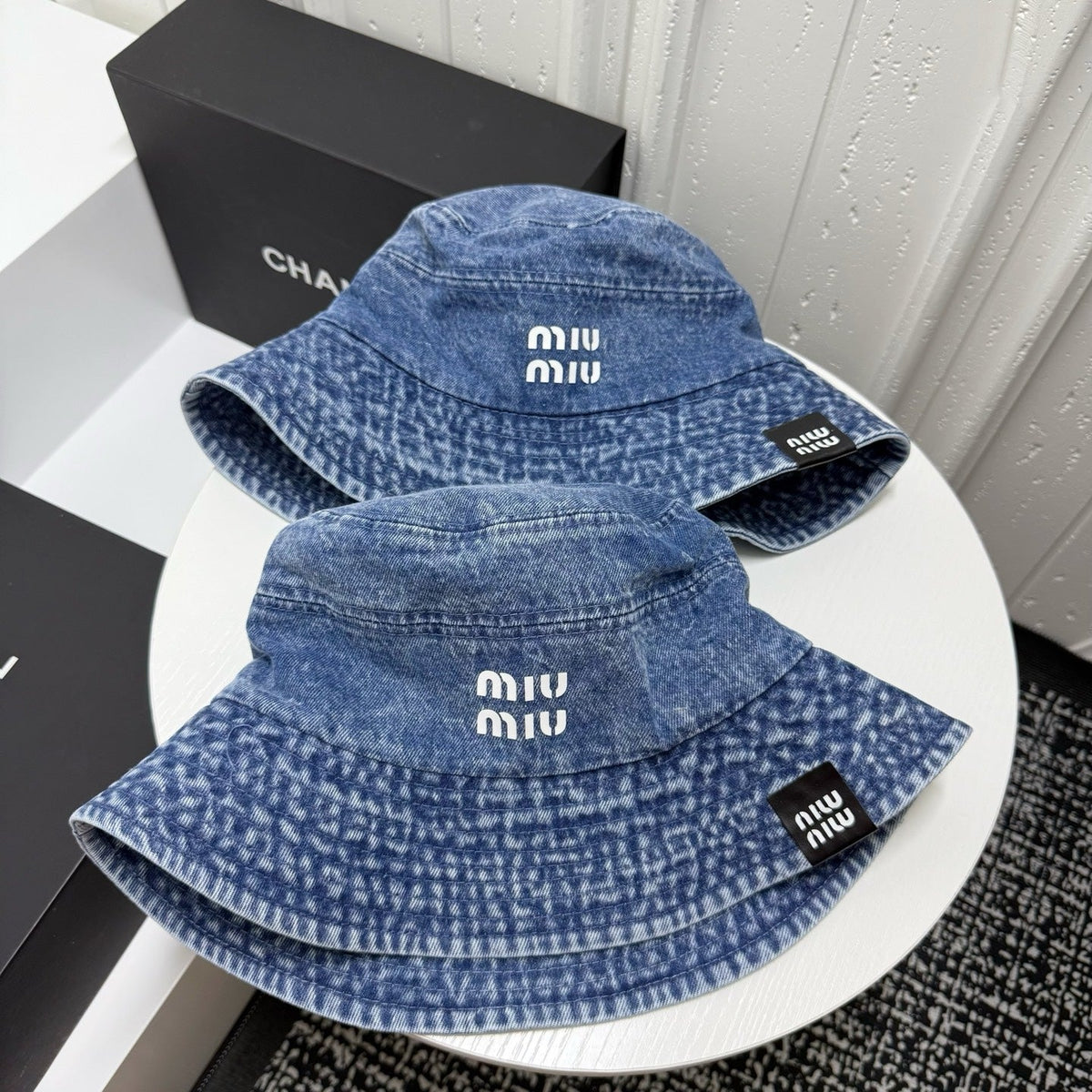 Miu Miu Washed Denim Bucket Hat